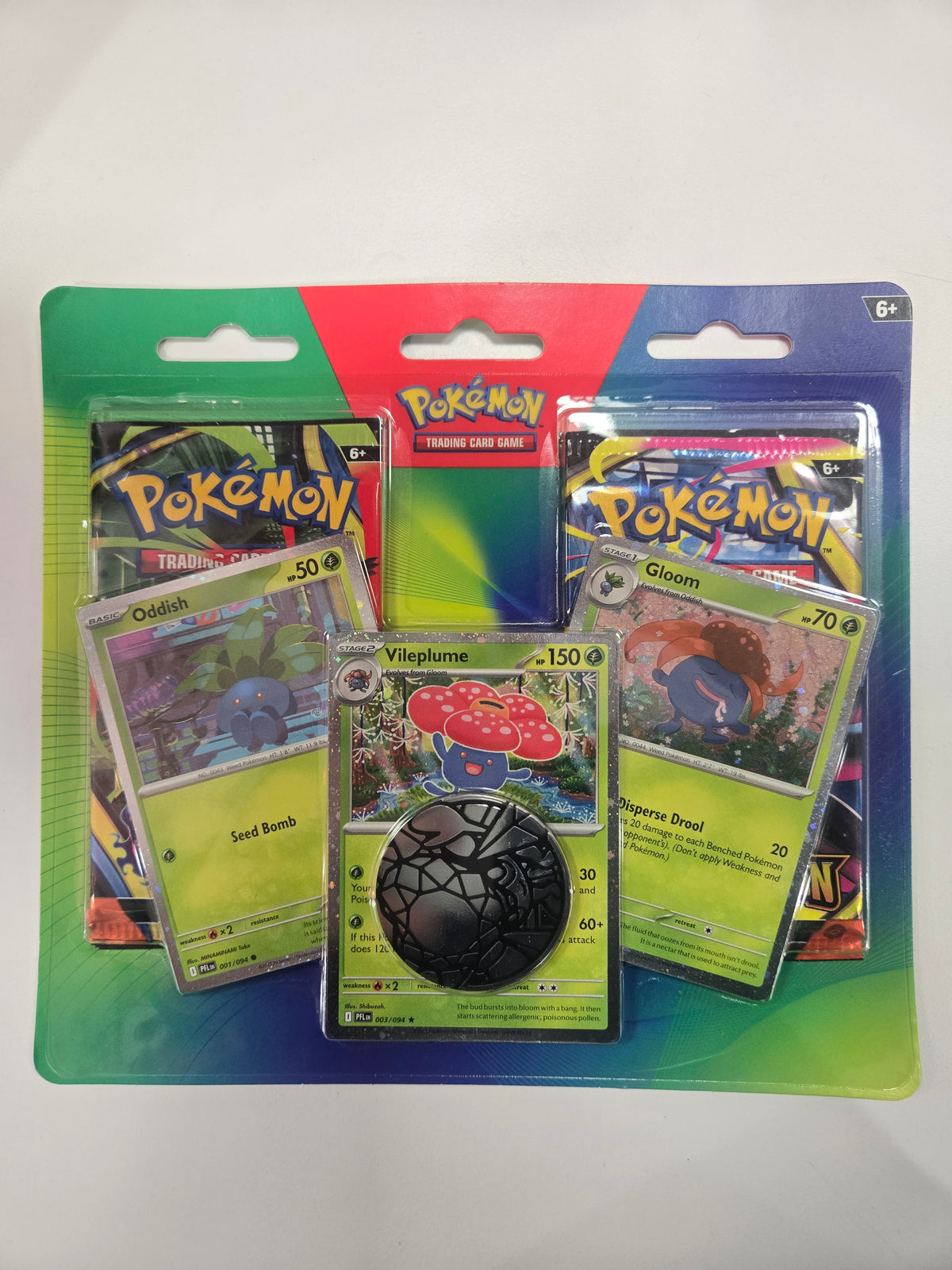 Pokemon 2 Pack Blister – Mega Evolution & Phantasmal Flames – Oddish, Gloom & Vileplume