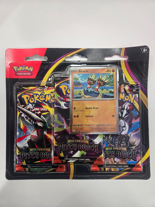 Pokemon Pitch Black 3 Pack Blister with Binacle Promo Card